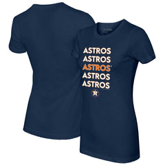 Houston Astros Tiny Turnip Women's Stacked T-Shirt - Navy - MLB Online