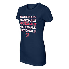 Washington Nationals Tiny Turnip Women's Stacked T-Shirt - Navy - MLB on Sale