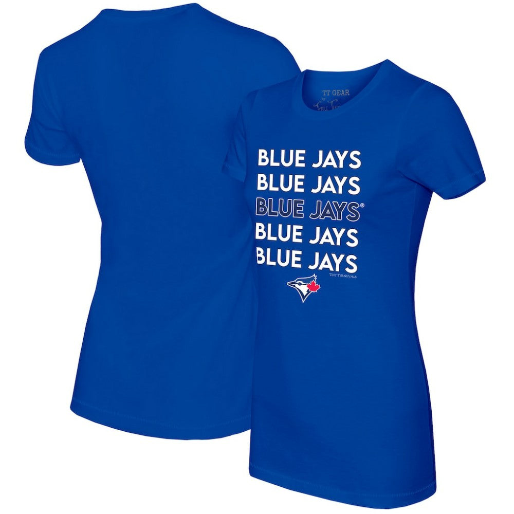 Toronto Blue Jays Tiny Turnip Women's Stacked T-Shirt - Royal - MLB Lifestyle