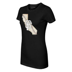 San Francisco Giants Tiny Turnip Women's State Outline T-Shirt - Black - MLB Sale