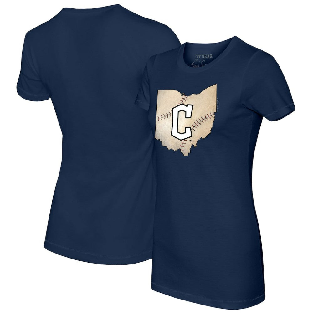 Cleveland Guardians Tiny Turnip Women's State Outline T-Shirt - Navy - MLB Online