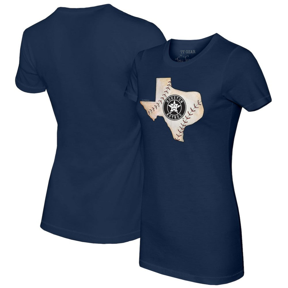 Houston Astros Tiny Turnip Women's State Outline T-Shirt - Navy - MLB Sale