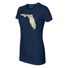 Tampa Bay Rays Tiny Turnip Women's State Outline T-Shirt - Navy - MLB Discount