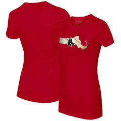 Boston Red Sox Tiny Turnip Women's State Outline T-Shirt - Red - MLB Discount