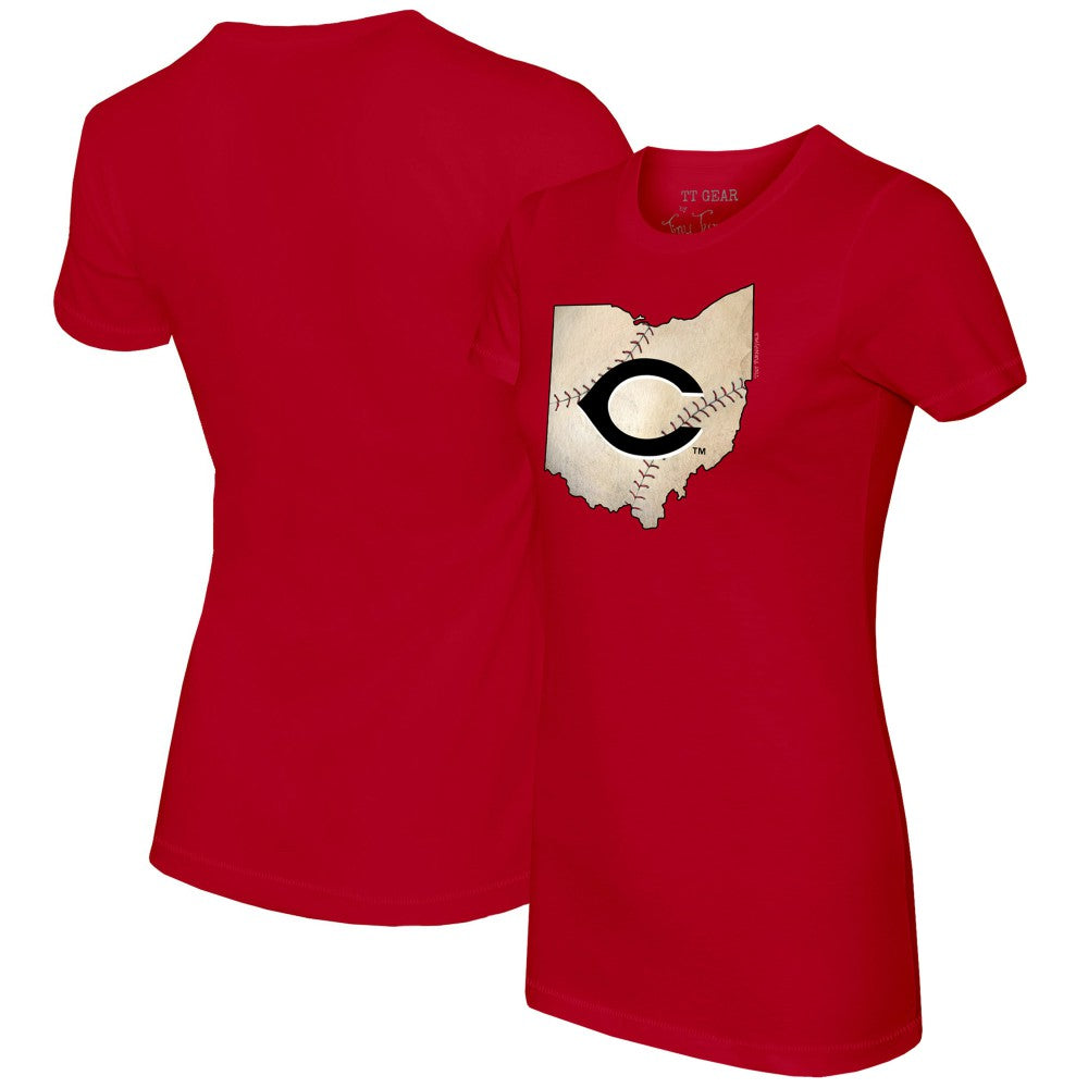 Cincinnati Reds Tiny Turnip Women's State Outline T-Shirt - Red - MLB Online