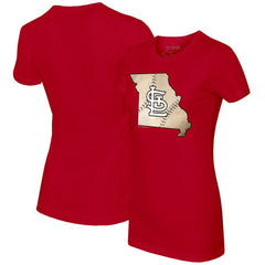 St. Louis Cardinals Tiny Turnip Women's State Outline T-Shirt - Red - MLB Discount