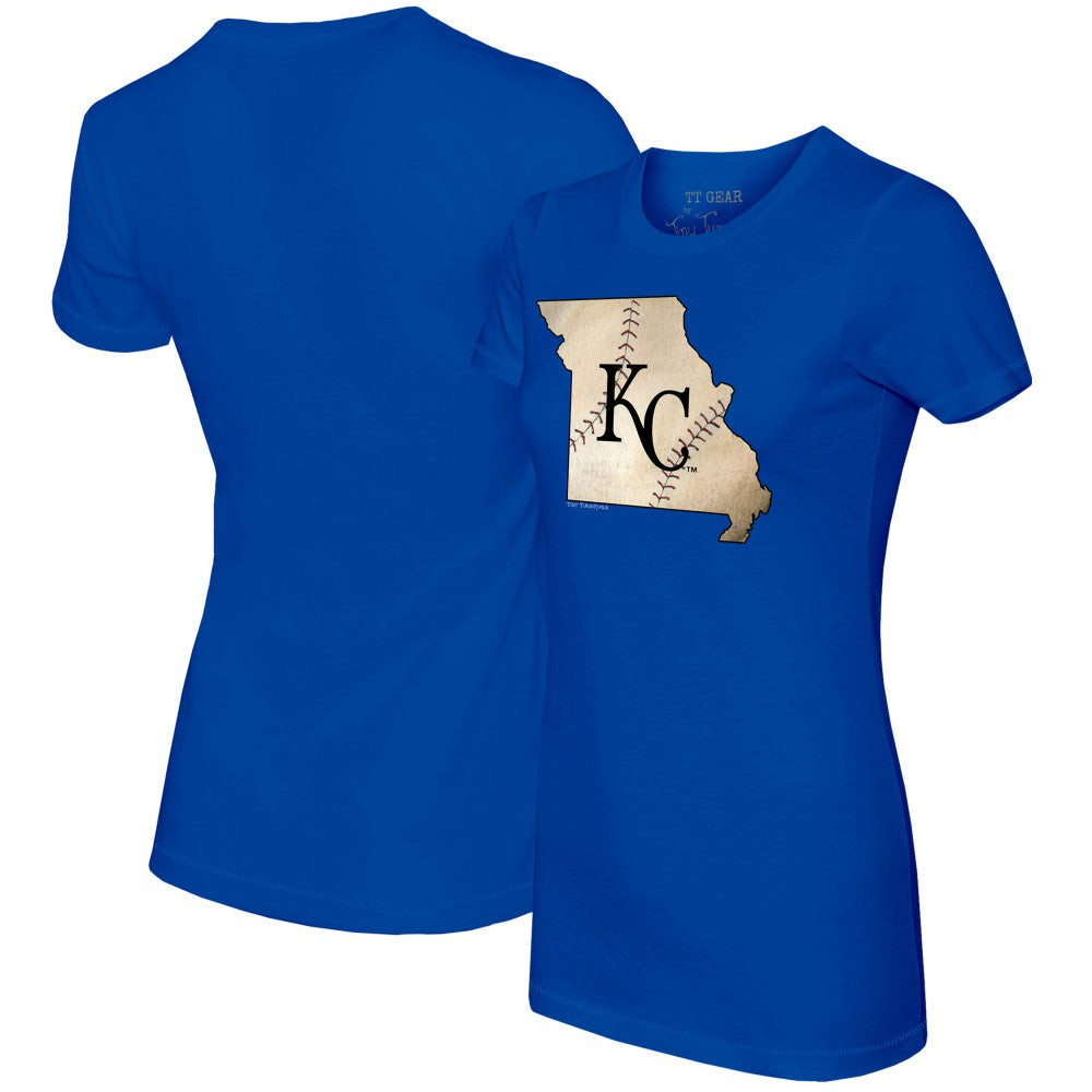 Kansas City Royals Tiny Turnip Women's State Outline T-Shirt - Royal - MLB on Sale