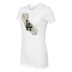 Los Angeles Dodgers Tiny Turnip Women's State Outline T-Shirt - White - MLB Lifestyle