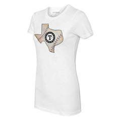 Texas Rangers Tiny Turnip Women's State Outline T-Shirt - White - MLB on Sale