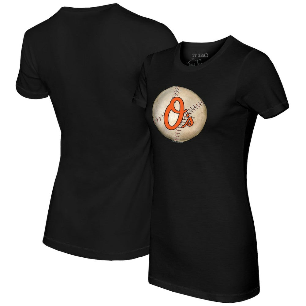 Baltimore Orioles Tiny Turnip Women's Stitched Baseball T-Shirt - Black - MLB Discount