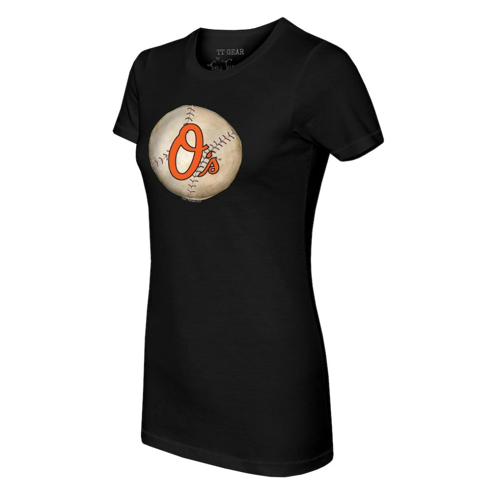 Baltimore Orioles Tiny Turnip Women's Stitched Baseball T-Shirt - Black - MLB Discount