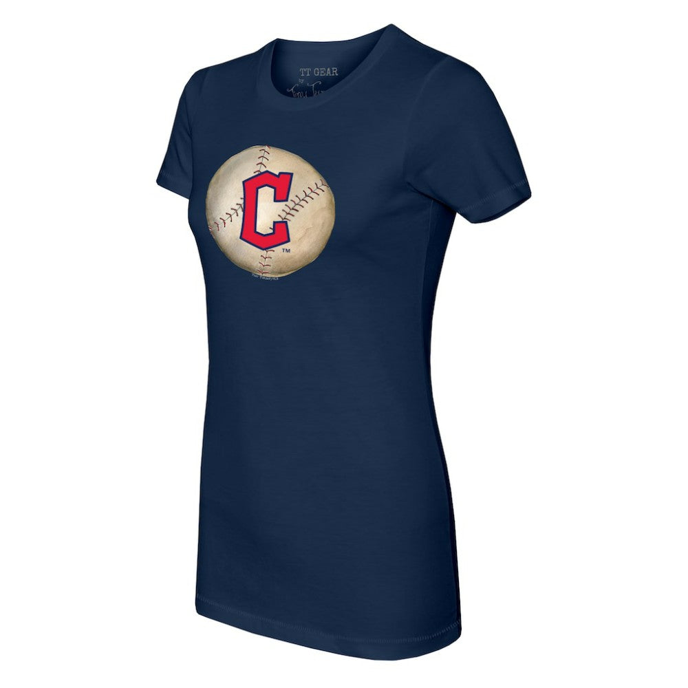 Cleveland Guardians Tiny Turnip Women's Stitched Baseball T-Shirt - Navy - MLB Discount