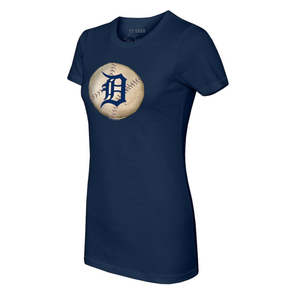 Detroit Tigers Tiny Turnip Women's Stitched Baseball T-Shirt - Navy - MLB on Sale