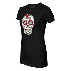 Arizona Diamondbacks Tiny Turnip Women's Sugar Skull T-Shirt - Black - MLB Sale