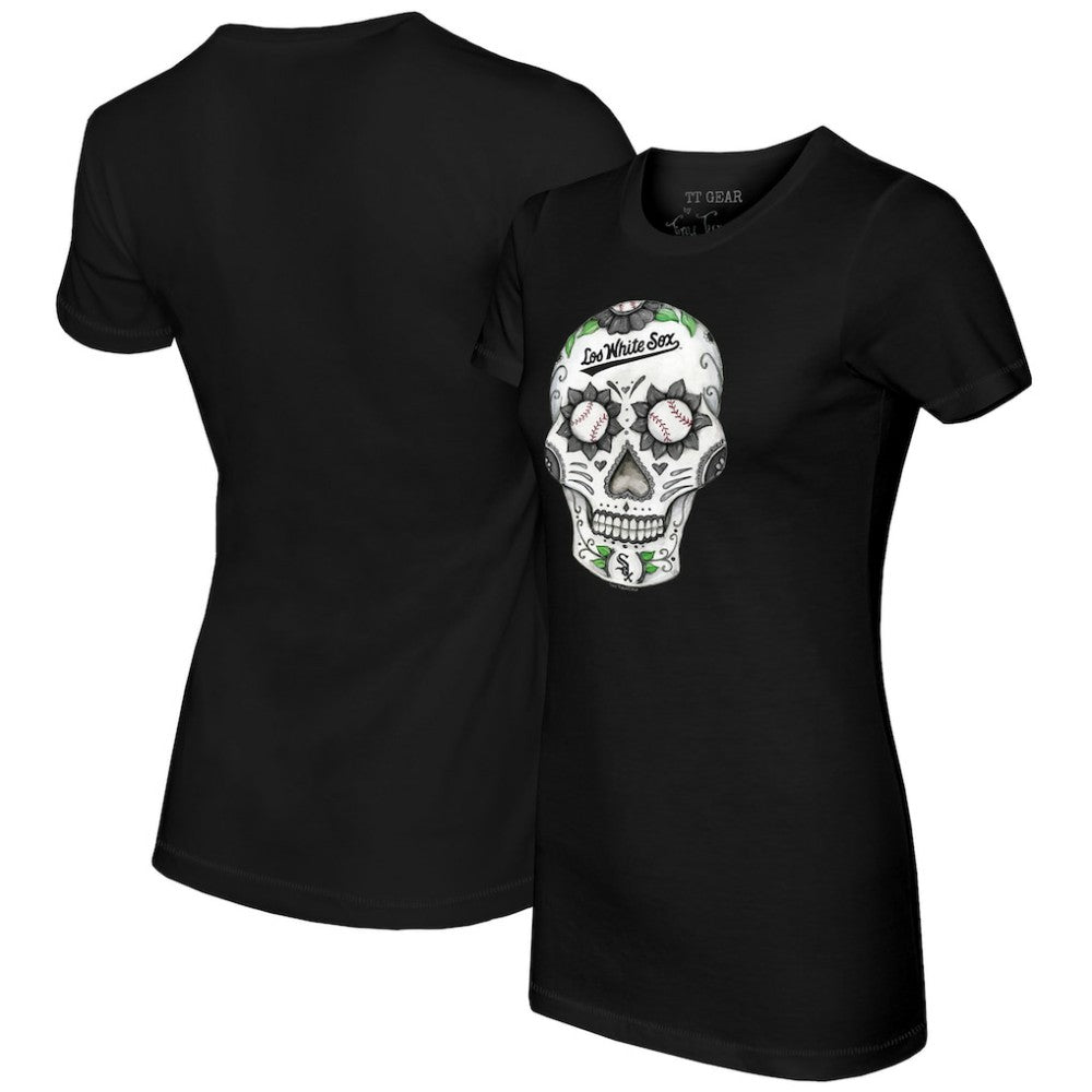 Chicago White Sox Tiny Turnip Women's Sugar Skull T-Shirt - Black - MLB Lifestyle