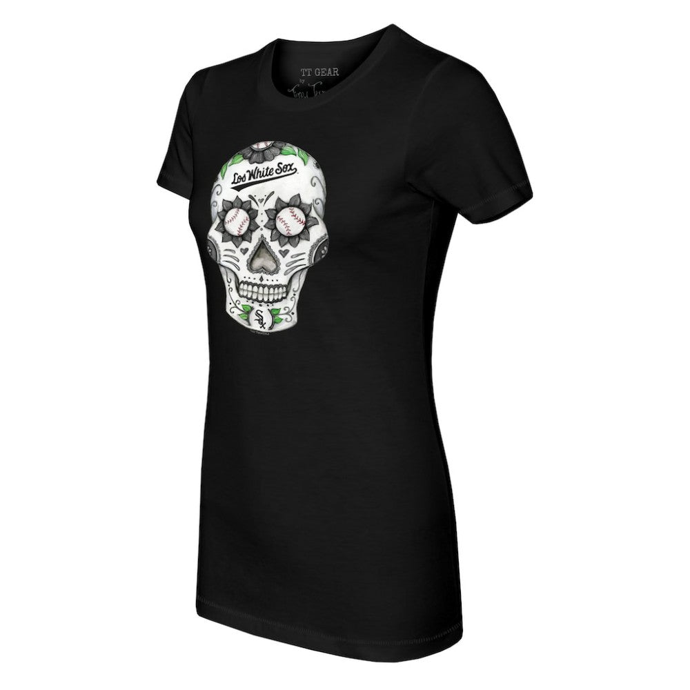 Chicago White Sox Tiny Turnip Women's Sugar Skull T-Shirt - Black - MLB Lifestyle