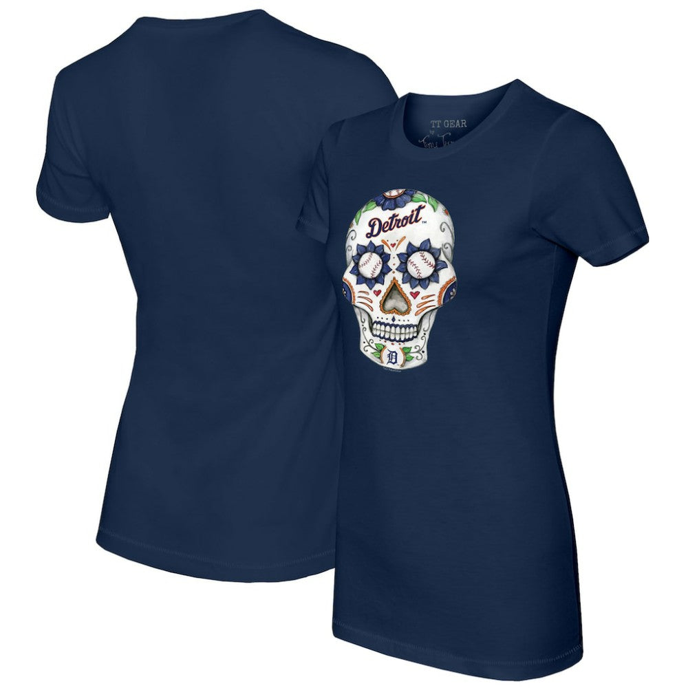 Detroit Tigers Tiny Turnip Women's Sugar Skull T-Shirt - Navy - MLB Online