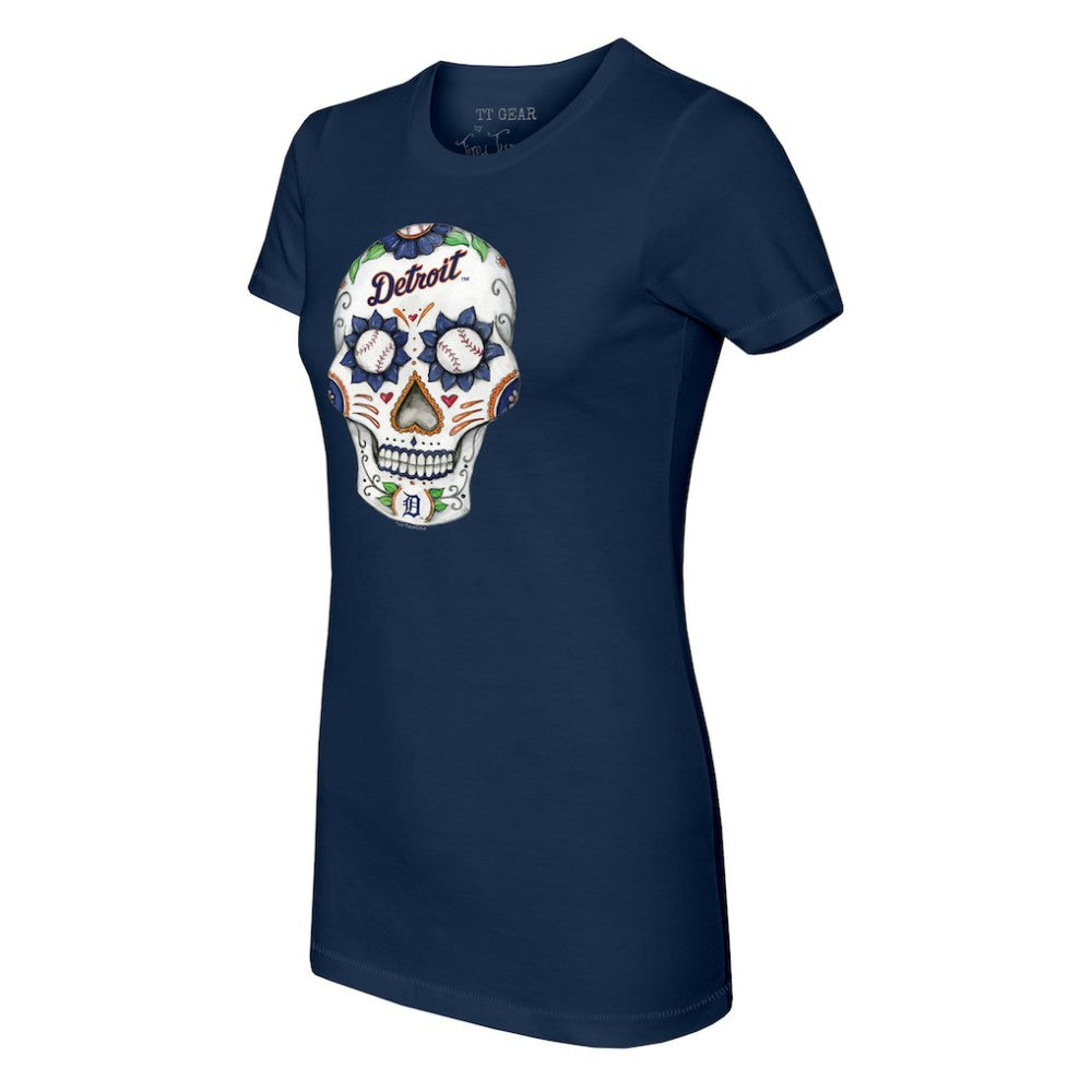 Detroit Tigers Tiny Turnip Women's Sugar Skull T-Shirt - Navy - MLB Online