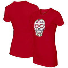 Los Angeles Angels Tiny Turnip Women's Sugar Skull T-Shirt - Red - MLB Online