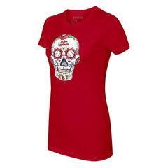 St. Louis Cardinals Tiny Turnip Women's Sugar Skull T-Shirt - Red - MLB Lifestyle