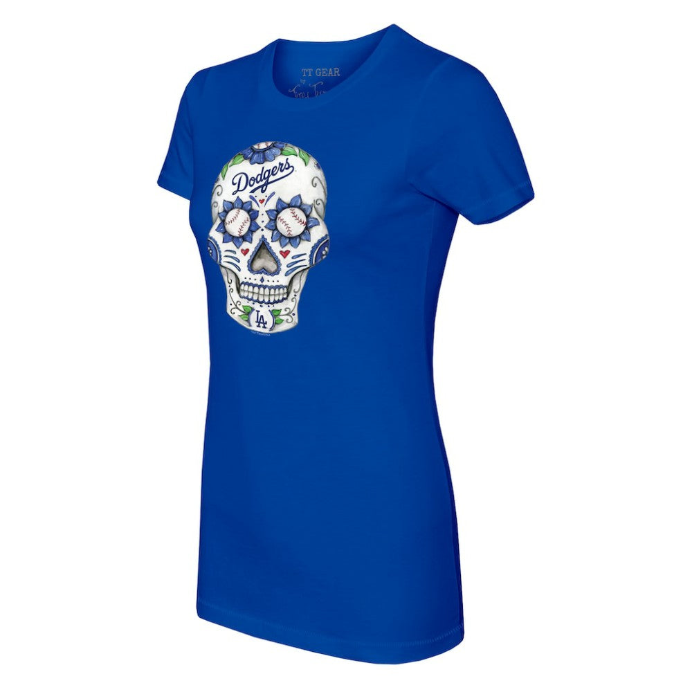 Los Angeles Dodgers Tiny Turnip Women's Sugar Skull T-Shirt - Royal - MLB Online
