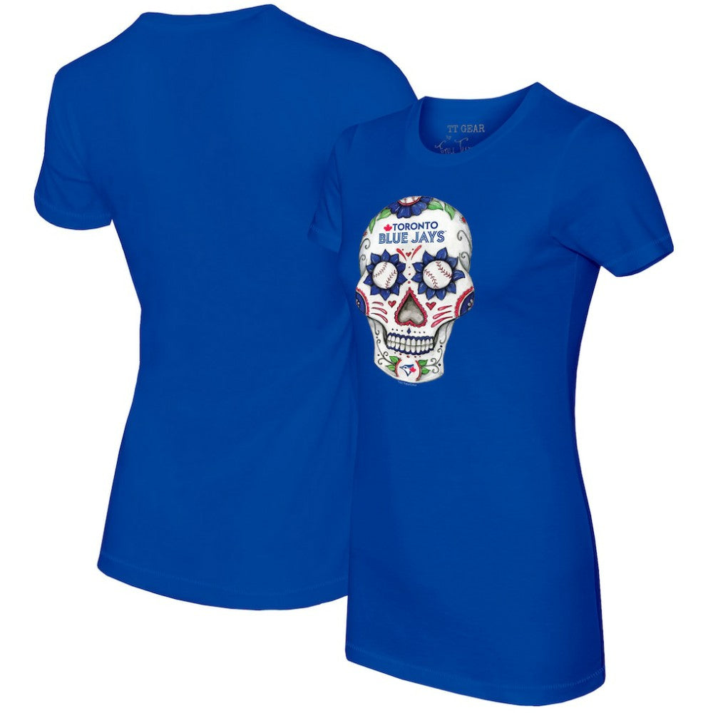 Toronto Blue Jays Tiny Turnip Women's Sugar Skull T-Shirt - Royal - MLB Online