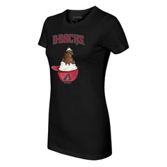 Arizona Diamondbacks Tiny Turnip Women's Sundae Helmet T-Shirt - Black - MLB Sale