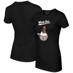 Chicago White Sox Tiny Turnip Women's Sundae Helmet T-Shirt - Black - MLB Online