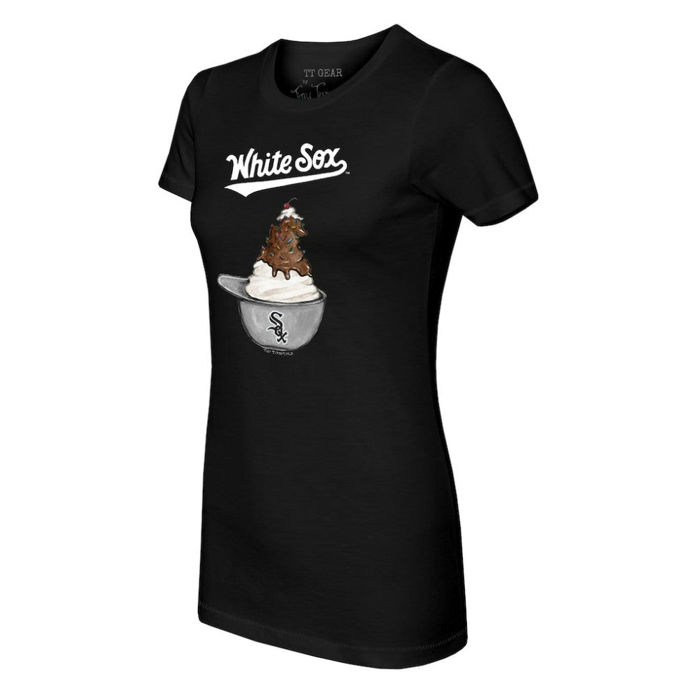 Chicago White Sox Tiny Turnip Women's Sundae Helmet T-Shirt - Black - MLB Online