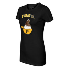 Pittsburgh Pirates Tiny Turnip Women's Sundae Helmet T-Shirt - Black - MLB Discount