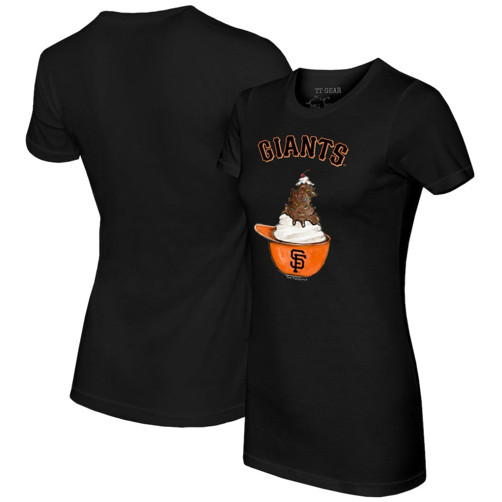 San Francisco Giants Tiny Turnip Women's Sundae Helmet T-Shirt - Black - MLB Discount
