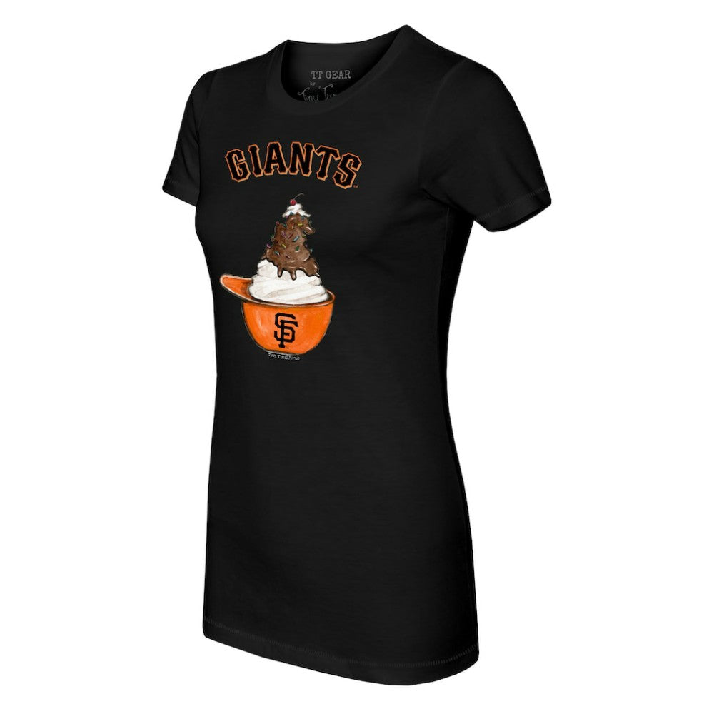 San Francisco Giants Tiny Turnip Women's Sundae Helmet T-Shirt - Black - MLB Discount