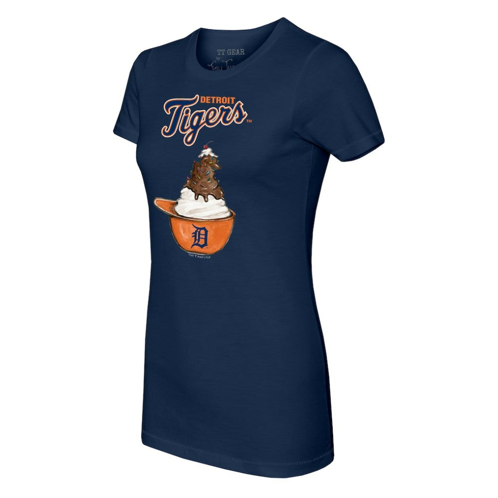 Detroit Tigers Tiny Turnip Women's Sundae Helmet T-Shirt - Navy - MLB Discount