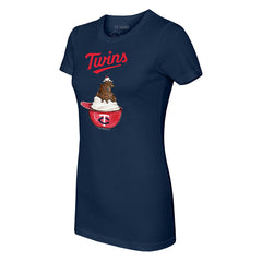 Minnesota Twins Tiny Turnip Women's Sundae Helmet T-Shirt - Navy - MLB Sale