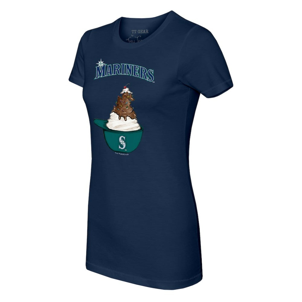 Seattle Mariners Tiny Turnip Women's Sundae Helmet T-Shirt - Navy - MLB Online