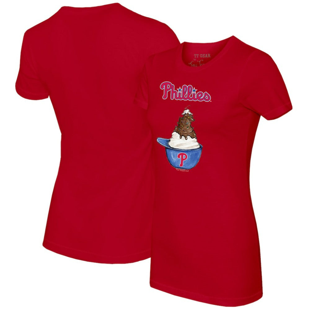 Philadelphia Phillies Tiny Turnip Women's Sundae Helmet T-Shirt - Red - MLB on Sale