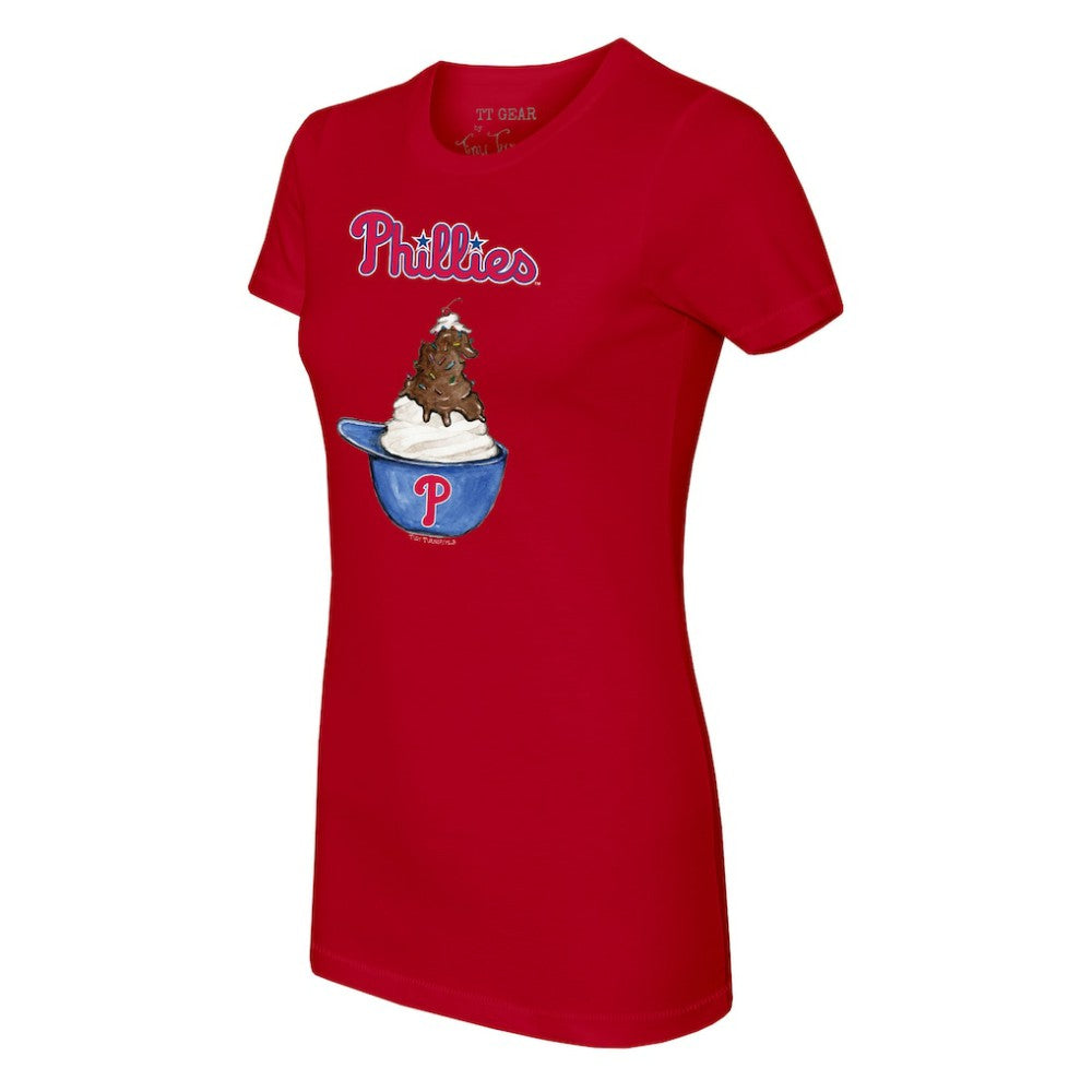 Philadelphia Phillies Tiny Turnip Women's Sundae Helmet T-Shirt - Red - MLB on Sale