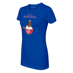 Texas Rangers Tiny Turnip Women's Sundae Helmet T-Shirt - Royal - MLB on Sale