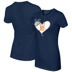 Detroit Tigers Tiny Turnip Women's Tiara Heart T-Shirt - Navy - MLB Online