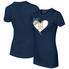 Houston Astros Tiny Turnip Women's Tiara Heart T-Shirt - Navy - MLB Online
