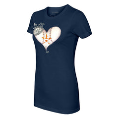 Houston Astros Tiny Turnip Women's Tiara Heart T-Shirt - Navy - MLB Online