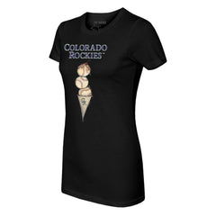 Colorado Rockies Tiny Turnip Women's Triple Scoop T-Shirt - Black - MLB on Sale