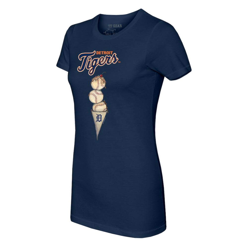 Detroit Tigers Tiny Turnip Women's Triple Scoop T-Shirt - Navy - MLB on Sale