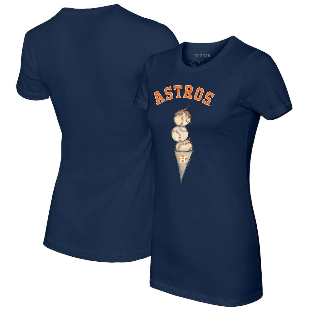 Houston Astros Tiny Turnip Women's Triple Scoop T-Shirt - Navy - MLB Sale