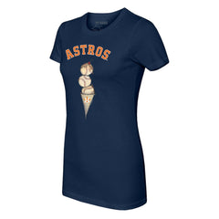 Houston Astros Tiny Turnip Women's Triple Scoop T-Shirt - Navy - MLB Sale