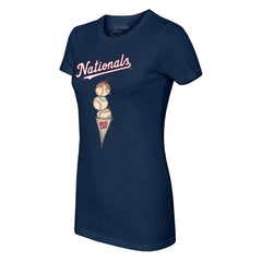 Washington Nationals Tiny Turnip Women's Triple Scoop T-Shirt - Navy - MLB on Sale