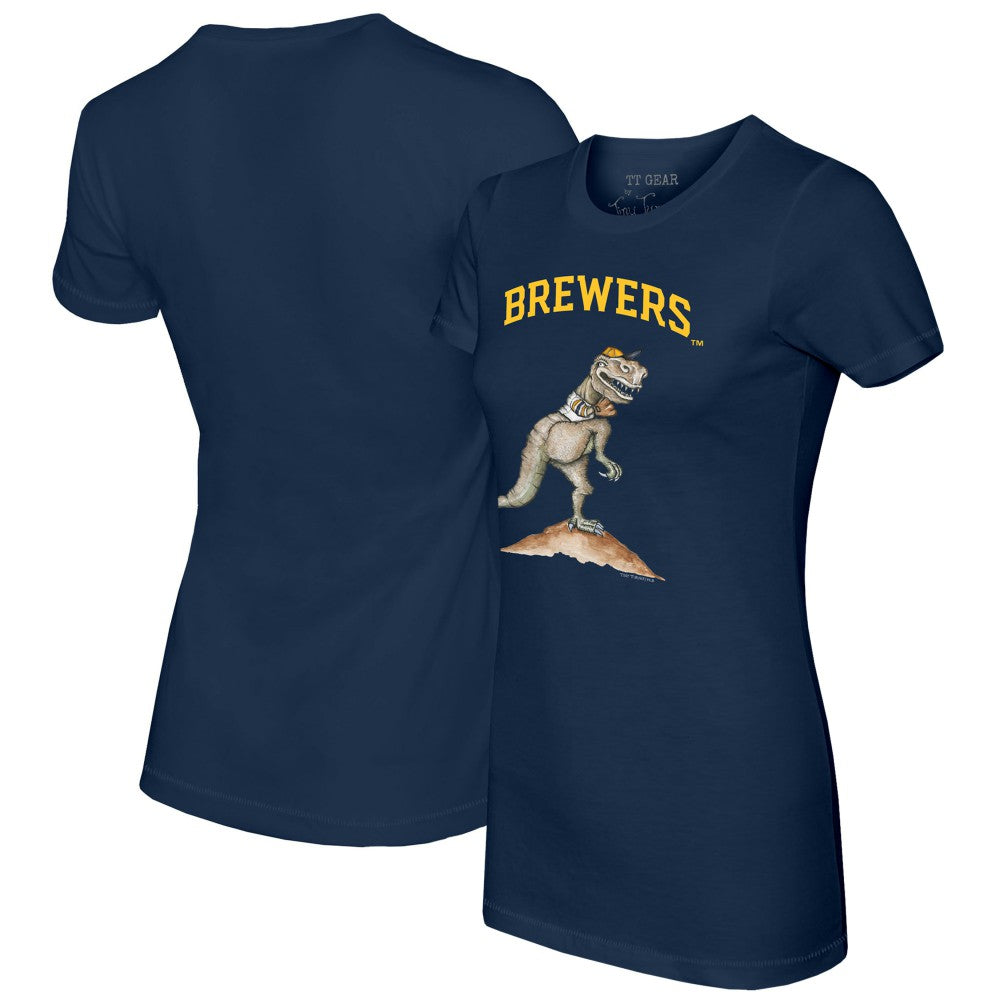 Milwaukee Brewers Tiny Turnip Women's TT Rex T-Shirt - Navy - MLB Sale