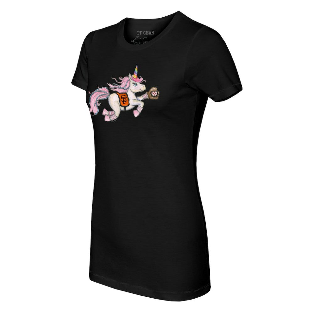 San Francisco Giants Tiny Turnip Women's Unicorn T-Shirt - Black - MLB Lifestyle