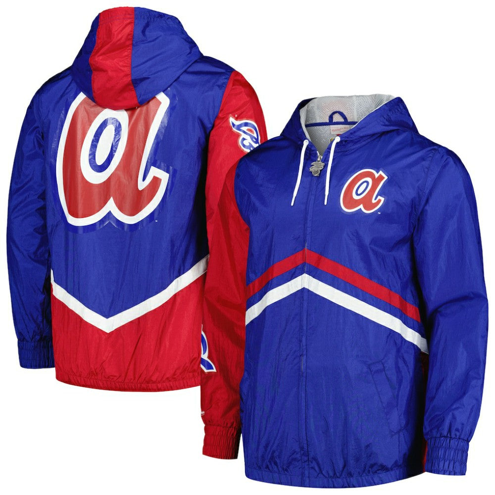 Atlanta Braves Mitchell & Ness Undeniable Full-Zip Hoodie Windbreaker Jacket - Royal - Mitchell & Ness Sale