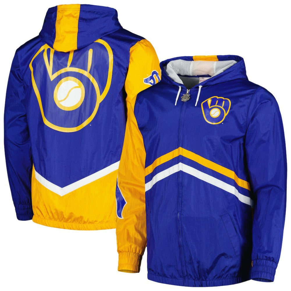Milwaukee Brewers Mitchell & Ness Undeniable Full-Zip Hoodie Windbreaker Jacket - Royal - Mitchell & Ness Sale